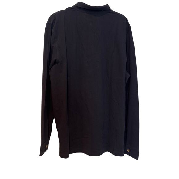 Piombo Men's Pure Cotton Long Sleeve Pullover Polo Sweatshirt Black Size XXL NWT - Picture 4 of 9